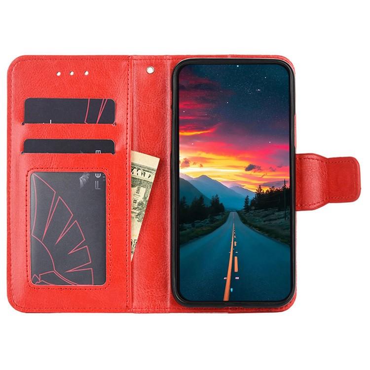 Funda de cuero con textura de cristal para Samsung Galaxy S25+ 5G (roja)