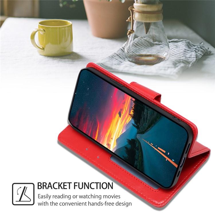 Funda de cuero con textura de cristal para Samsung Galaxy S25+ 5G (roja)
