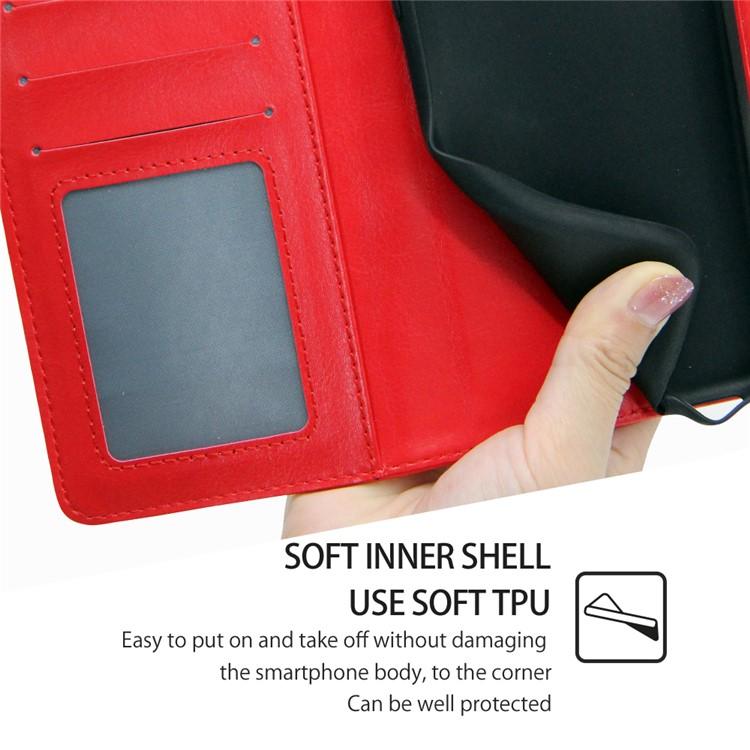 Funda de cuero con textura de cristal para Samsung Galaxy S25+ 5G (roja)