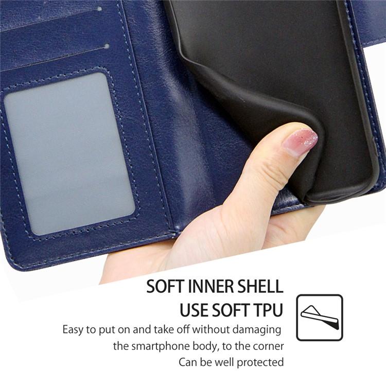 Funda de cuero con textura de cristal para Samsung Galaxy S25 Ultra 5G (azul rey)