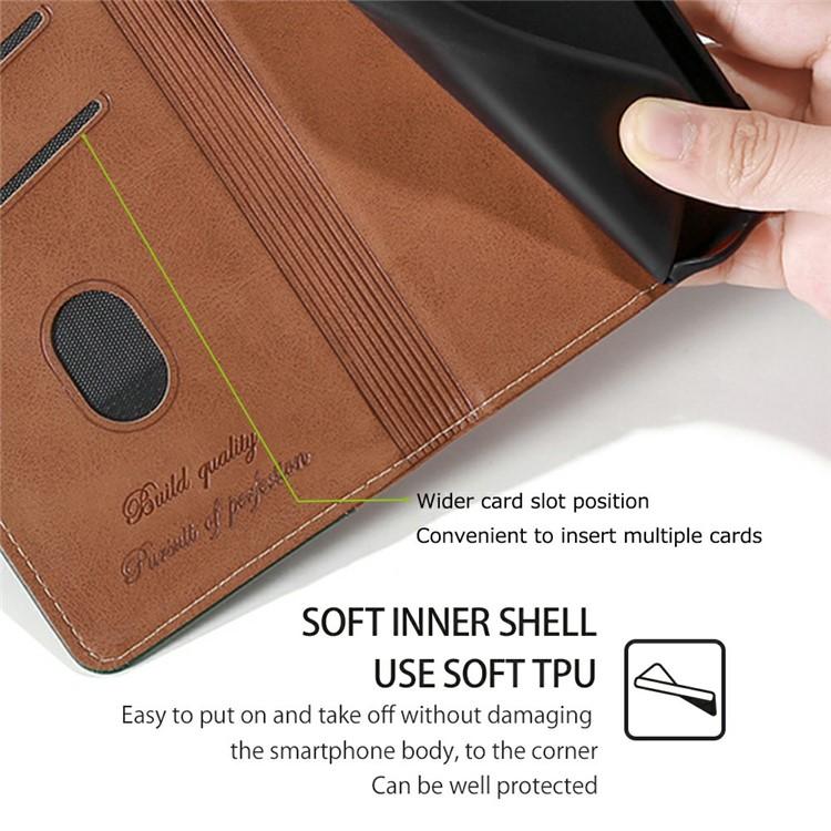 Funda de cuero con hebilla lateral en color de contraste para Samsung Galaxy S25+ 5G (marrón claro y verde)
