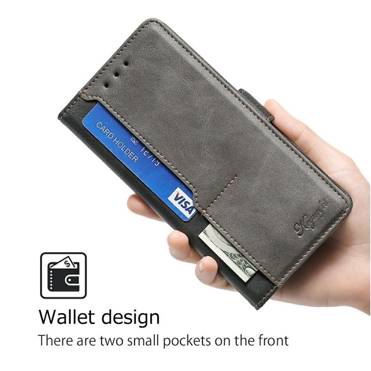 Funda de cuero con hebilla lateral en color de contraste para Samsung Galaxy S25 Ultra 5G (negro y gris)