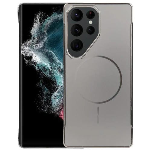 Funda de PC MagSafe antirreflejos, esmerilada, sin marco y galvanizada para Samsung Galaxy S22 Ultra 5G (gris titanio)