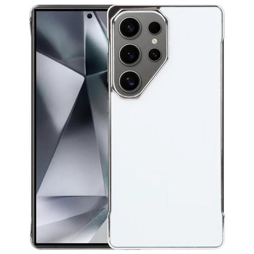 Funda de PC MagSafe antirreflejos, esmerilada, sin marco y galvanizada para Samsung Galaxy S25 Ultra 5G (blanco plateado)