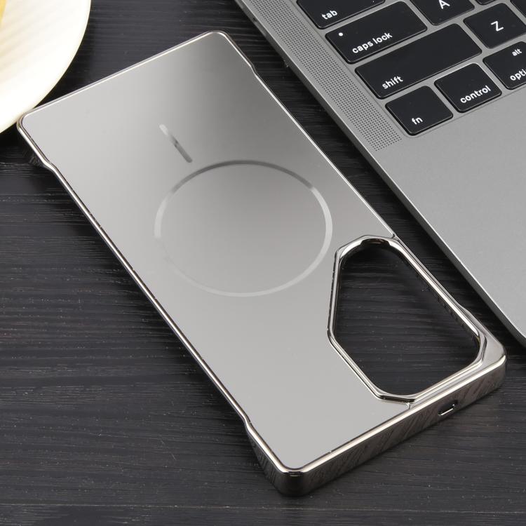Funda de PC MagSafe antirreflejos, esmerilada, sin marco y galvanizada para Samsung Galaxy S25 Ultra 5G (gris titanio)