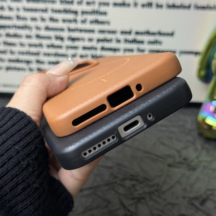 Funda ultrafina de TPU con diseño circular MagSafe y textura de lichi para Xiaomi 14 (morado y naranja)