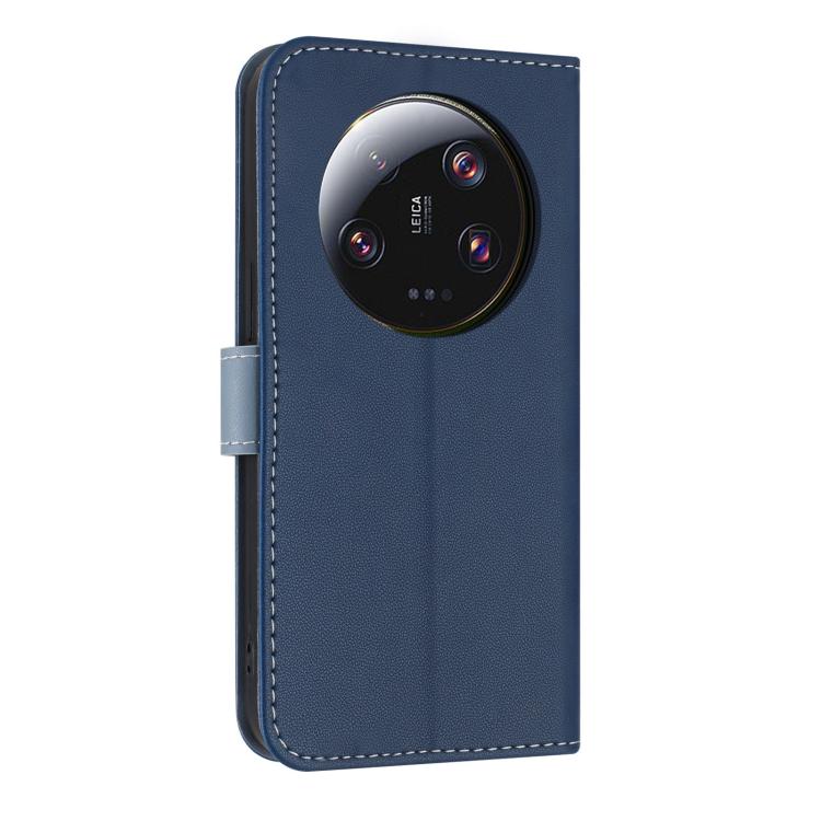 Funda de cuero con lazo metálico y correa para Xiaomi 13 Ultra (azul oscuro)