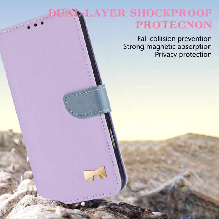 Funda de cuero con lazo metálico y correa para la mano para Xiaomi 13T/13T Pro (morado)
