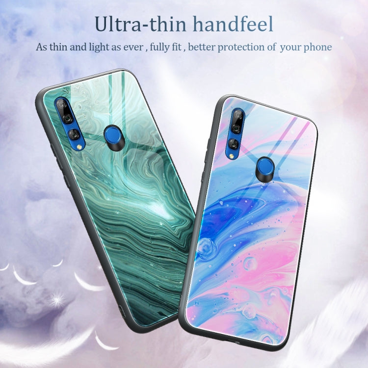 Para Huawei Y9 Prime (2019) / P Smart Z Funda protectora de vidrio con patrón de mármol (DL02)