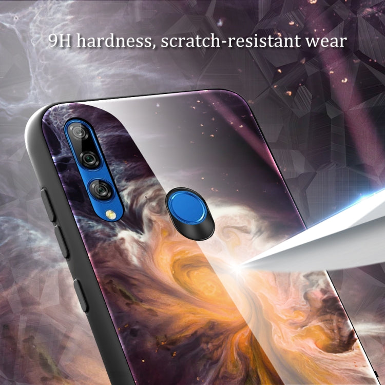 Para Huawei Y9 Prime (2019) / P Smart Z Funda protectora de vidrio con patrón de mármol (DL02)