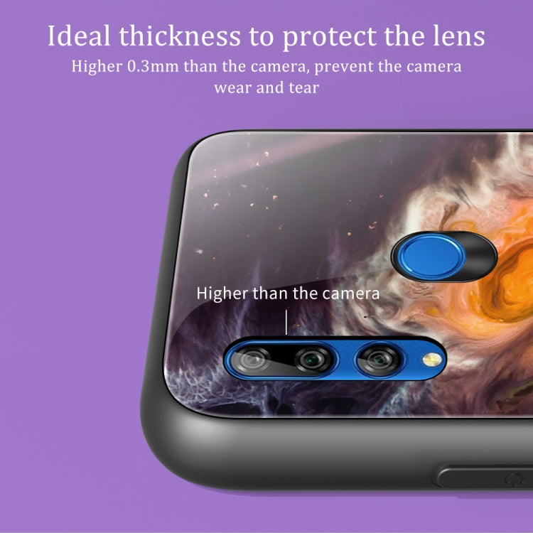 Para Huawei Y9 Prime (2019) / P Smart Z Funda protectora de vidrio con patrón de mármol (DL02)