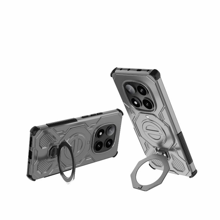 Funda magnética de TPU y PC MagSafe de color sólido para Redmi Note 14 Pro 5G J-20 (gris)