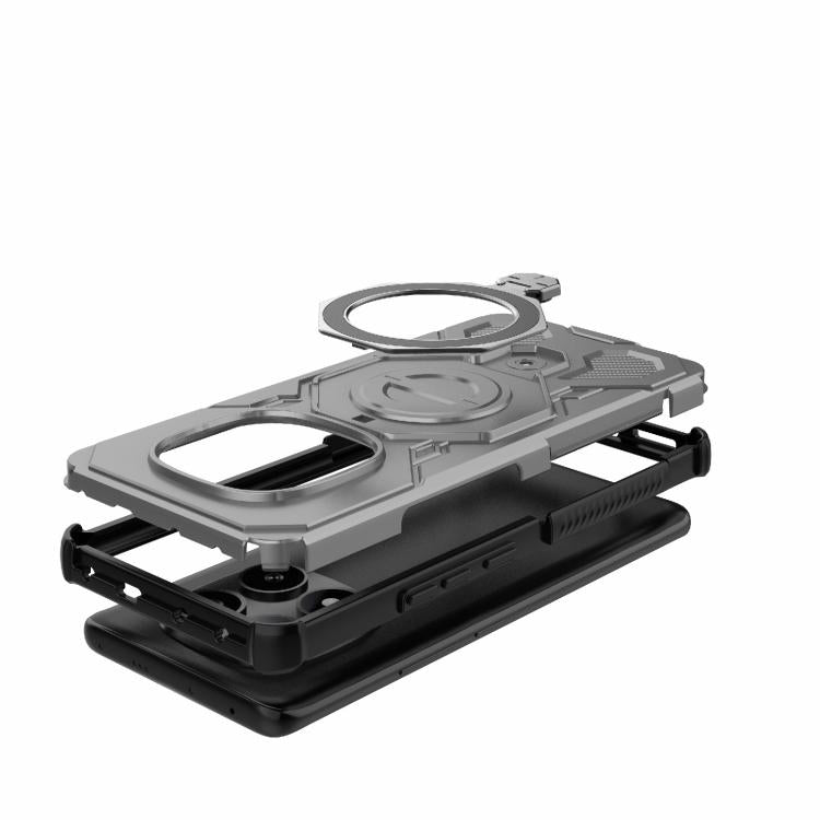 Funda magnética de TPU y PC MagSafe de color sólido para Redmi Note 14 Pro 5G J-20 (gris)