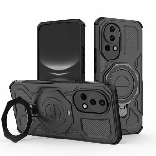 Funda magnética de TPU y PC para Huawei nova 12 5G J-20 (color sólido, MagSafe) (negro)