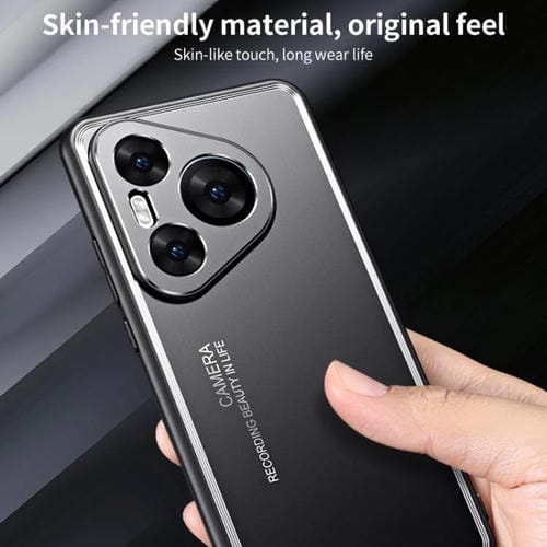 Funda de metal esmerilado para Huawei Pura 80 Pro 5G (plateada)