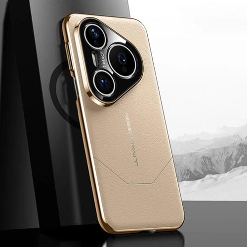Funda premium con diseño de imitación galvanizada para Huawei Pura 80 Pro Ultra 5G (dorada)