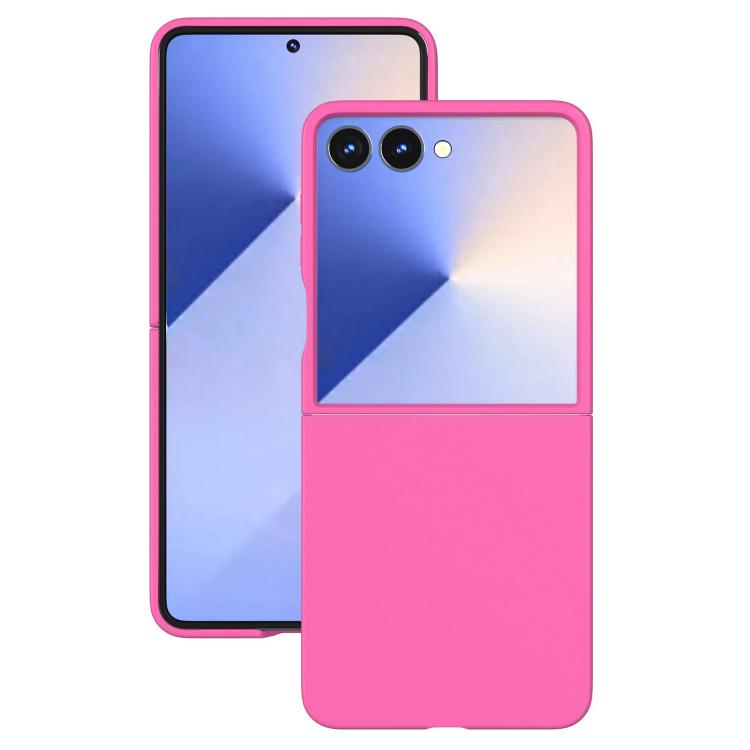 Funda de PC con pintura en aerosol Kalebol para Samsung Galaxy Z Flip6 (rojo rosa)