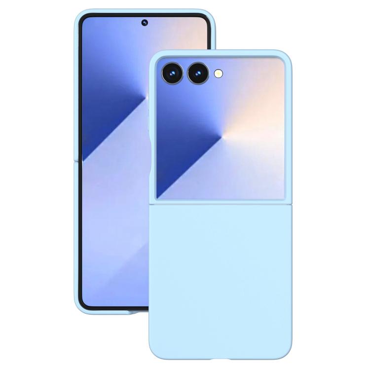 Funda de PC con pintura en aerosol Kalebol de color sólido para Samsung Galaxy Z Flip5 (azul claro)