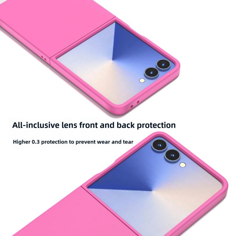 Funda de PC con pintura en aerosol Kalebol de color sólido para Samsung Galaxy Z Flip7 (rosa)