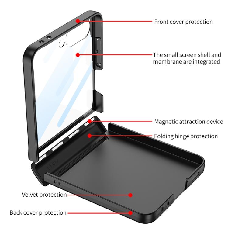 Funda con tapa magnética de cobertura total para Samsung Galaxy Z Flip7 5G con película HD integrada GKK (verde matcha)