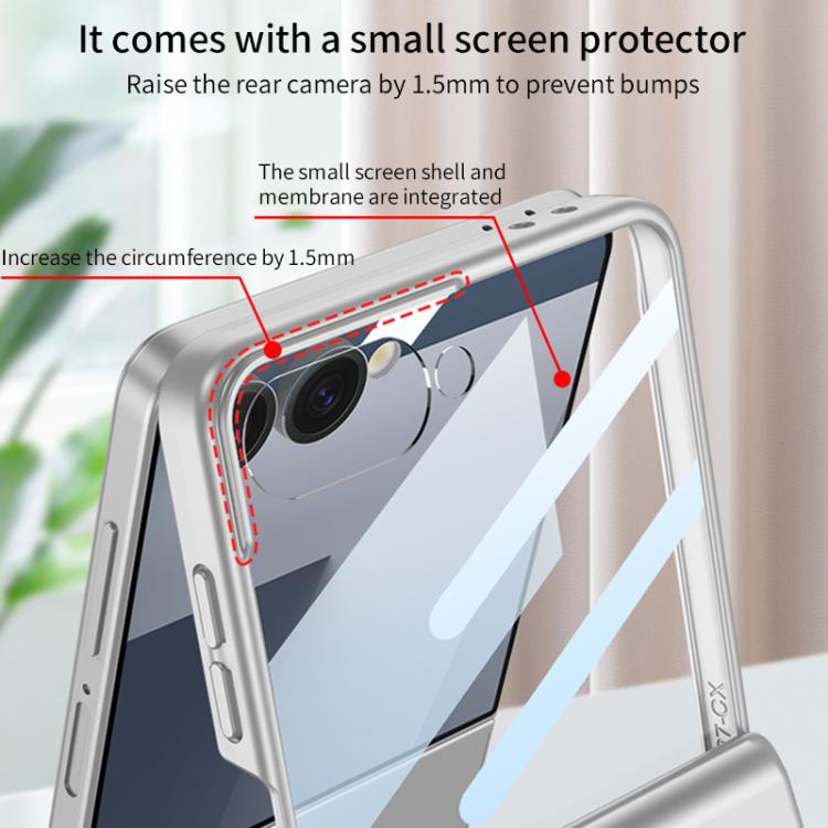 Funda con tapa magnética de cobertura total para Samsung Galaxy Z Flip7 5G con película HD integrada GKK (verde matcha)