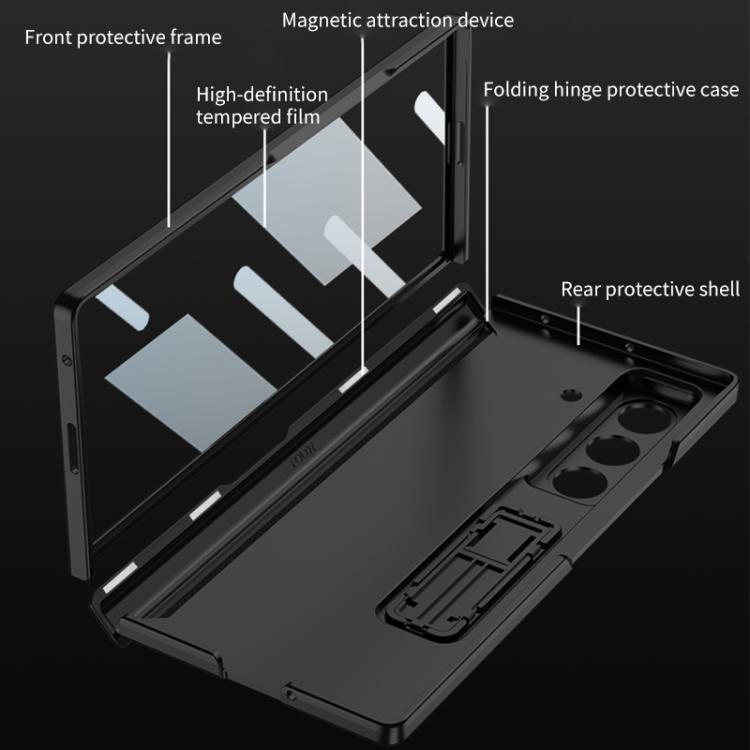 Funda plegable magnética con película HD integrada GKK para Samsung Galaxy Z Fold7 5G (dorada)