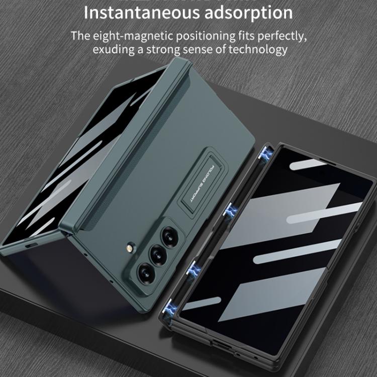 Funda plegable magnética con película de privacidad integrada GKK para Samsung Galaxy Z Fold7 5G (rojo vino)