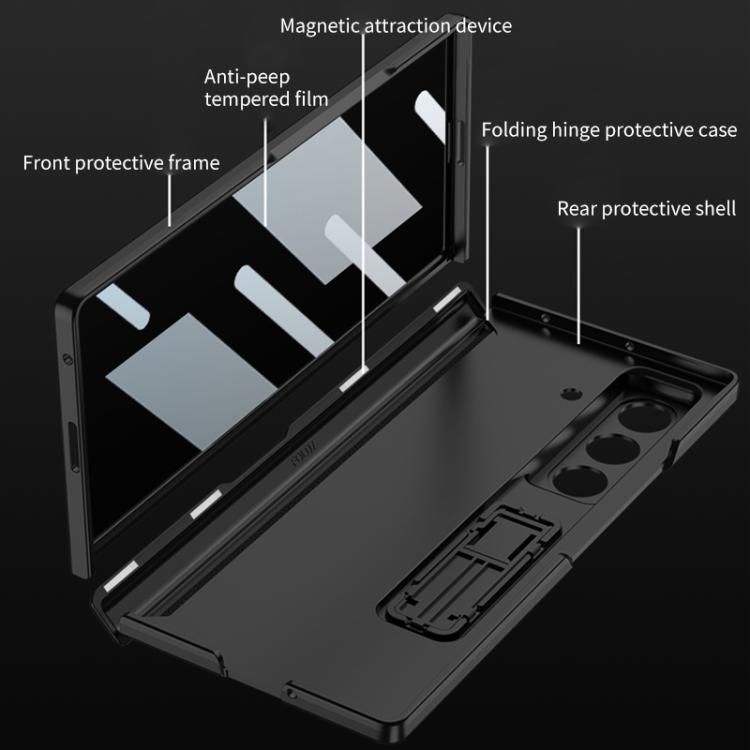 Funda plegable magnética con película de privacidad integrada GKK para Samsung Galaxy Z Fold7 5G (gris titanio)