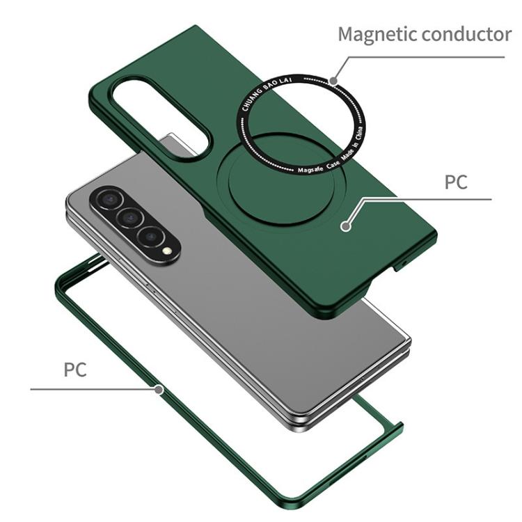 Funda de PC Kalebol MagSafe esmerilada a prueba de golpes para Samsung Galaxy Z Fold6 (rojo vino)