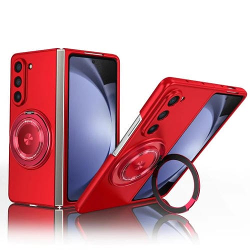 Funda para Samsung Galaxy Z Fold6 con soporte giratorio MagSafe Kalebol para PC (roja)