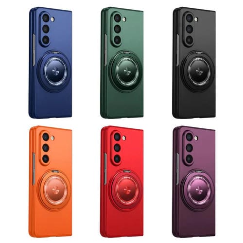 Funda para Samsung Galaxy Z Fold6 con soporte giratorio MagSafe Kalebol para PC (rojo vino)