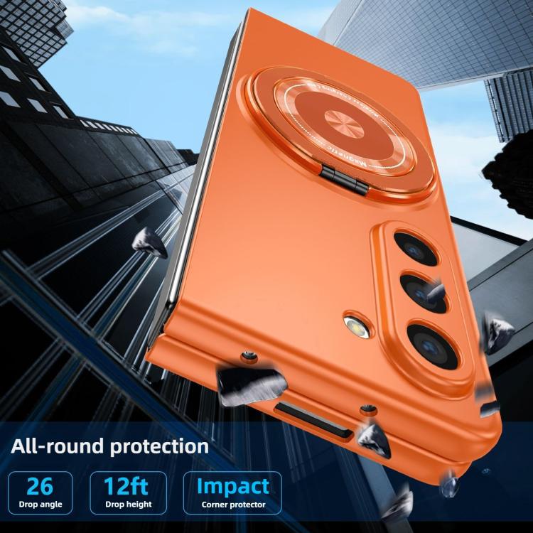 Funda para Samsung Galaxy Z Fold5 con soporte giratorio MagSafe Kalebol para PC (naranja)