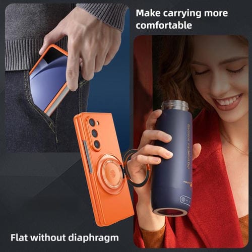 Funda de PC con soporte giratorio Kalebol MagSafe para Samsung Galaxy Z Fold6 (azul real)