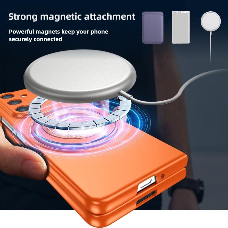 Funda para Samsung Galaxy Z Fold5 con soporte giratorio MagSafe Kalebol para PC (naranja)