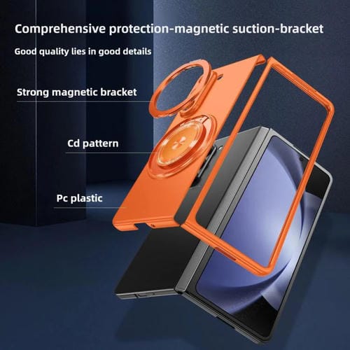Funda para Samsung Galaxy Z Fold5 con soporte giratorio MagSafe Kalebol para PC (roja)
