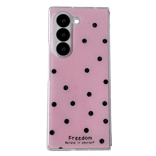 Funda para Samsung Galaxy Z Fold6 con diseño de puntos brillantes (rosa y rojo)