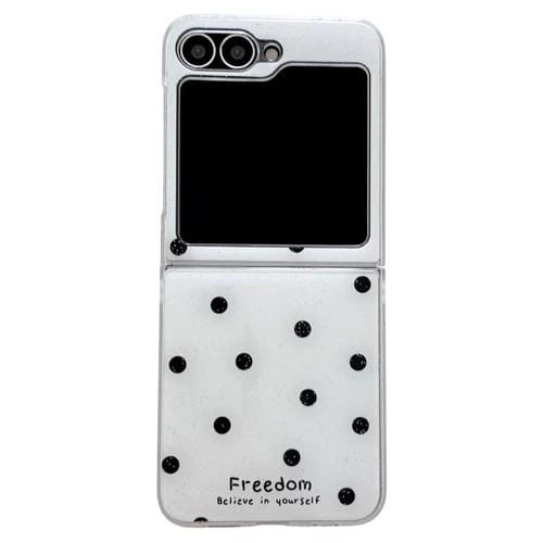 Funda para Samsung Galaxy Z Flip5 con diseño de puntos brillantes (blanca)