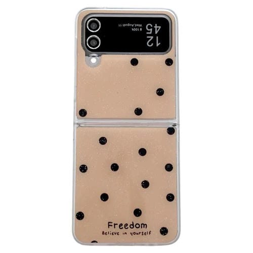Funda con estampado de puntos brillantes para Samsung Galaxy Z Flip4 (dorada)