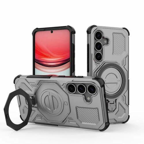 Funda magnética de TPU y PC MagSafe de color sólido para Samsung Galaxy S25 5G J-20 (gris)