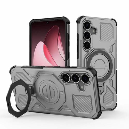 Funda magnética de TPU y PC MagSafe de color sólido para Samsung Galaxy S25+ 5G J-20 (gris)