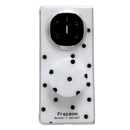 Funda con estampado de puntos brillantes y soporte para Huawei Mate X3/X5 (blanca)