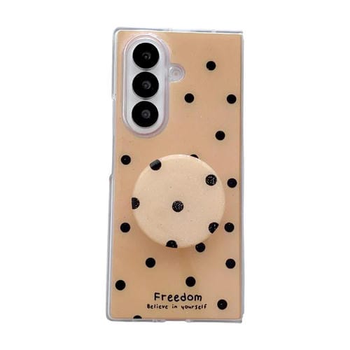Funda para Samsung Galaxy Z Fold7 5G con diseño de puntos brillantes y soporte (dorada)