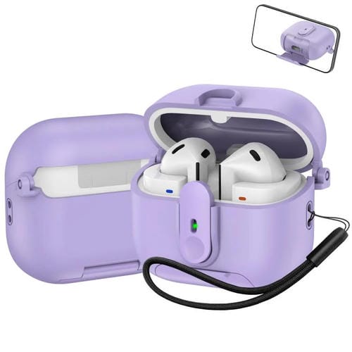 Estuche de una pieza con cordón para auriculares inalámbricos Samsung Galaxy Buds3/Buds3 Pro (morado)