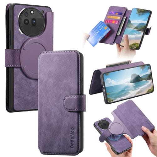 Funda For Nothing CMF Phone 3a Pro Neo MagSafe RFID antirrobo de cuero retro (morado)