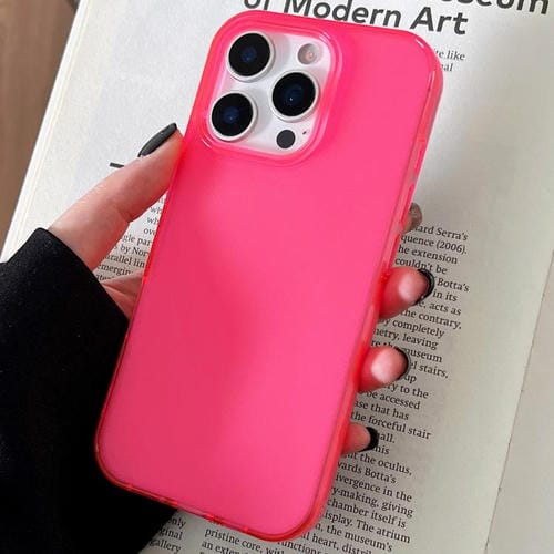 Funda de TPU transparente y cómoda para iPhone 14 Pro Max (rosa roja)