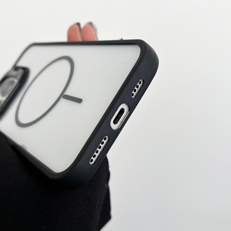 Estuche magnético MagSafe para iPhone 11 con soporte para lente de PC (negro)