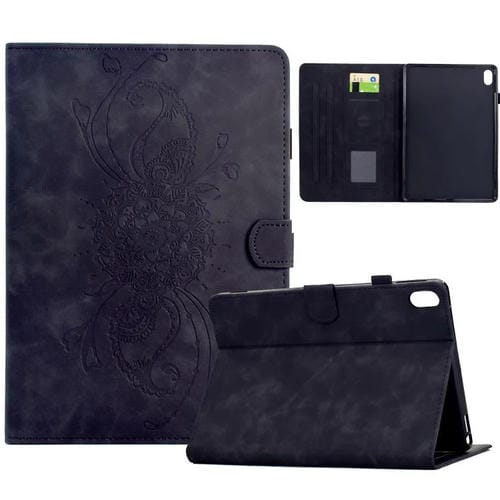 Funda de cuero inteligente con relieve Mandala para Xiaomi Redmi Pad 2 (negra)
