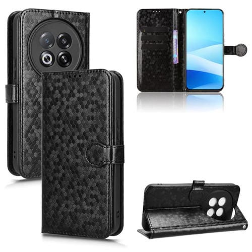 Funda de cuero con textura de puntos de panal para Meizu Note 16 Pro (negra)