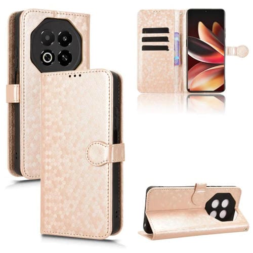 Funda de cuero con textura de puntos de panal para Meizu Note 16 (dorada)