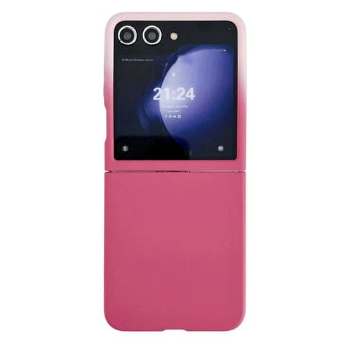 Funda de PC con ventana grande y tacto suave para Samsung Galaxy Z Flip5 (rosa degradado)